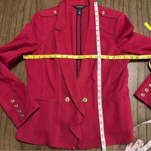 White House Black Market Bold Red Blazer - Picture 6 of 7